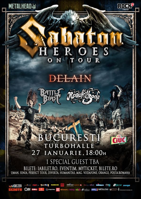 Roadkill Soda va deschide showul Sabaton de la Bucuresti